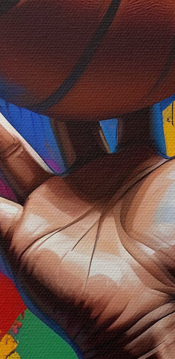 Hand hält einen Basketball Hand hält einen Basketball