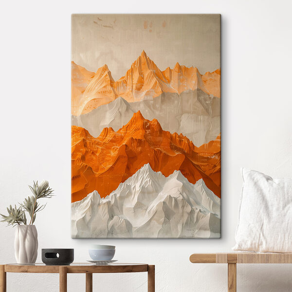 Painting of mountains and snow Painting of mountains and snow