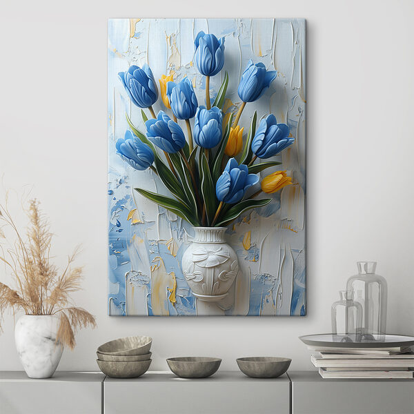 Vase mit blauen Tulpen Wandbilder Vase mit blauen Tulpen