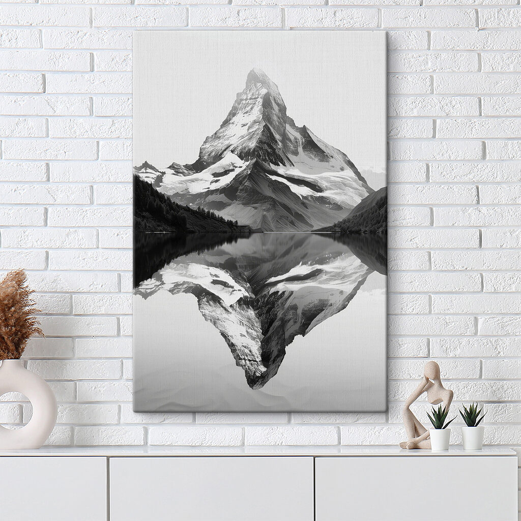 Mountain with a lake and trees