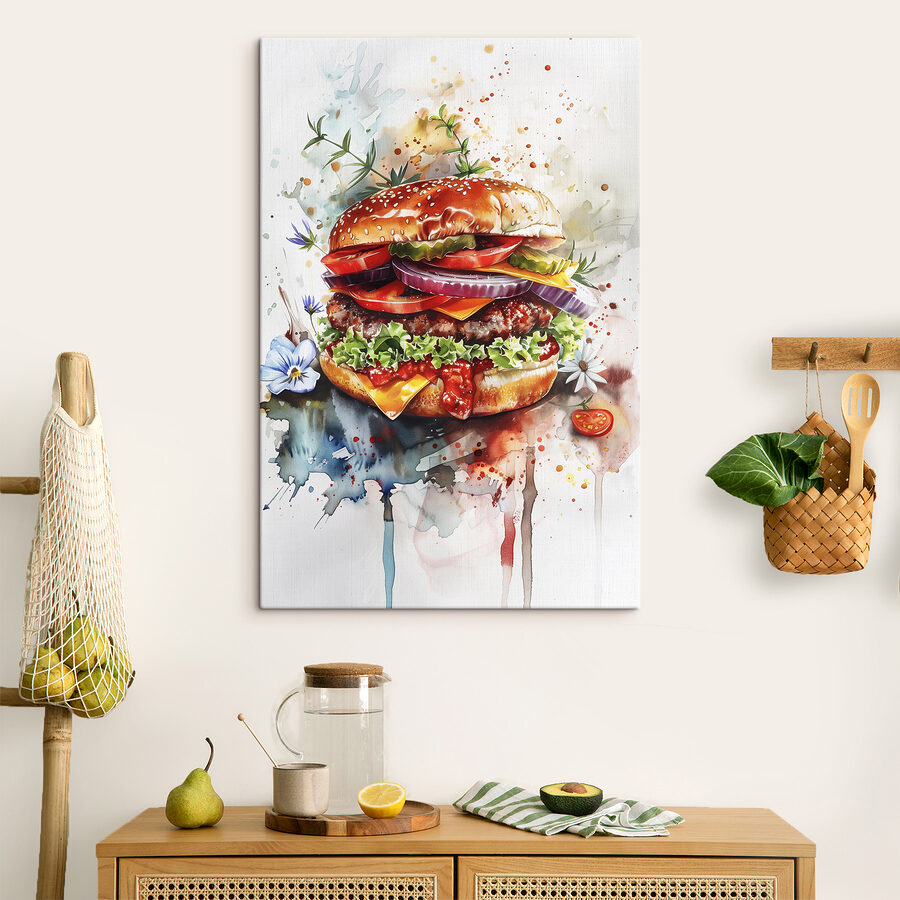 Aquarell eines Burgers