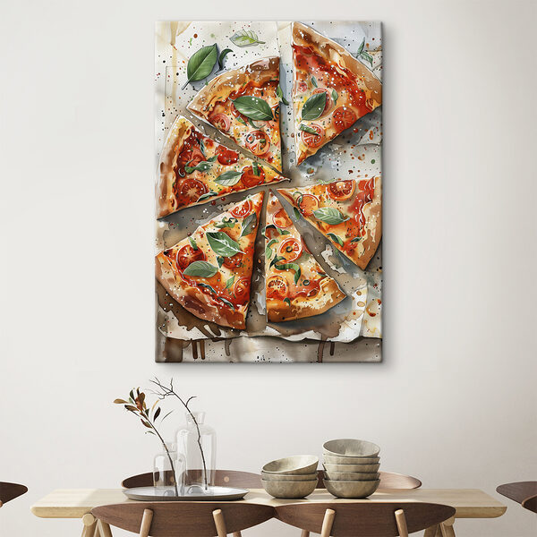 Pizza mit Tomaten und Basilikum Pizza mit Tomaten und Basilikum