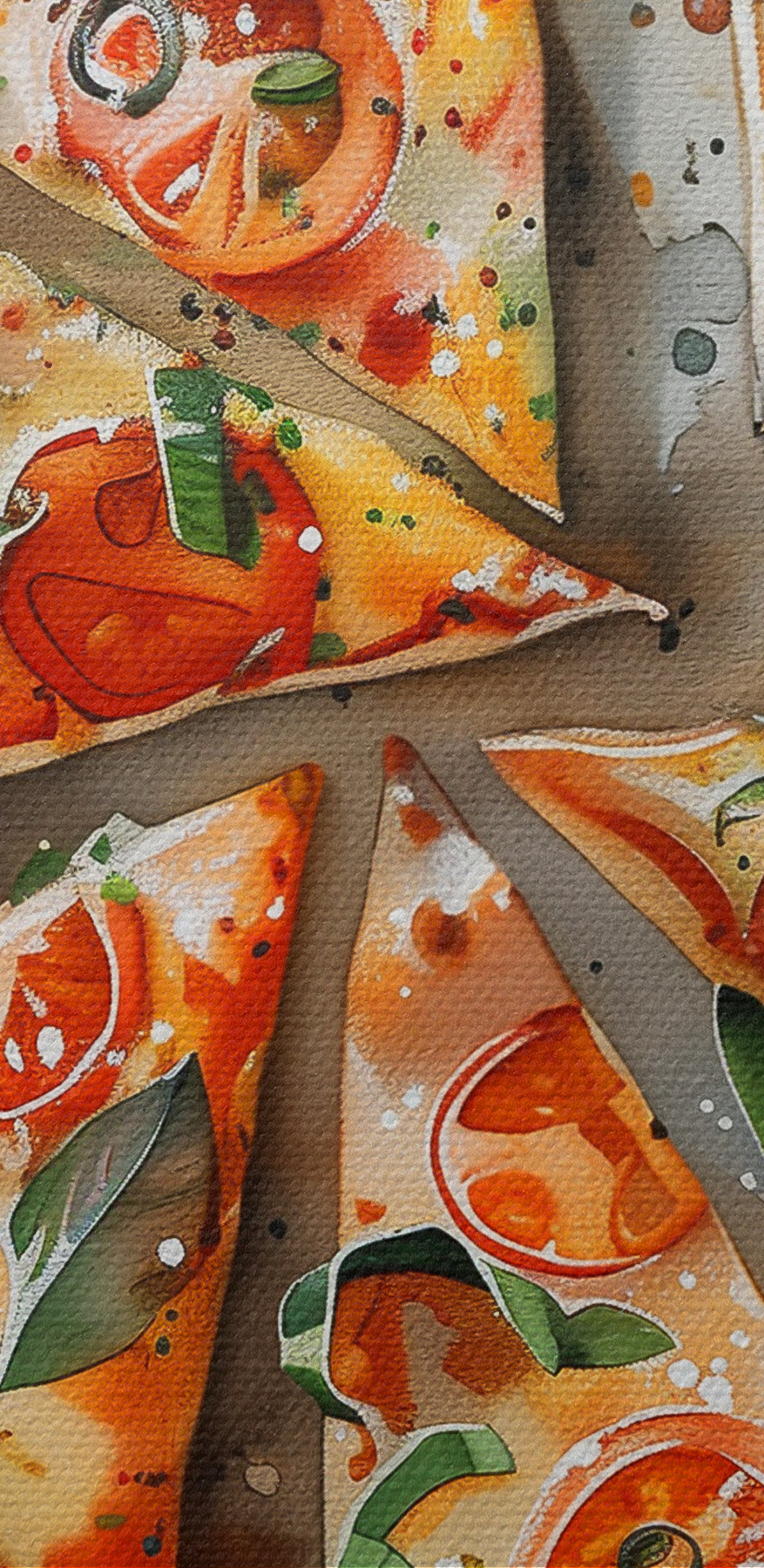 Pizza mit Tomaten und Basilikum