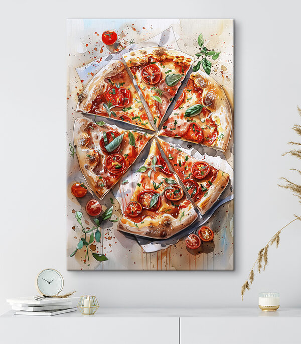 Aquarell einer Pizza Aquarell einer Pizza