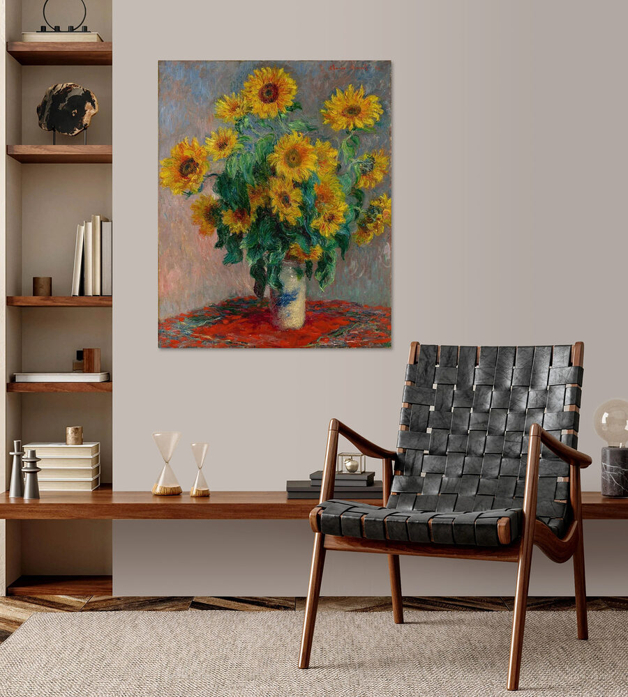 Gemälde von Sonnenblumen in einer Vase Gemälde von Sonnenblumen in einer Vase