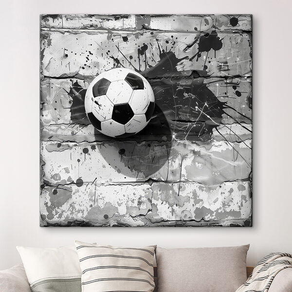 Soccer ball against a painted backdrop Soccer ball against a painted backdrop