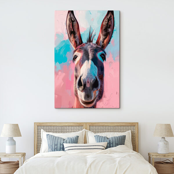 Happy donkey with colorful background Happy donkey with colorful background