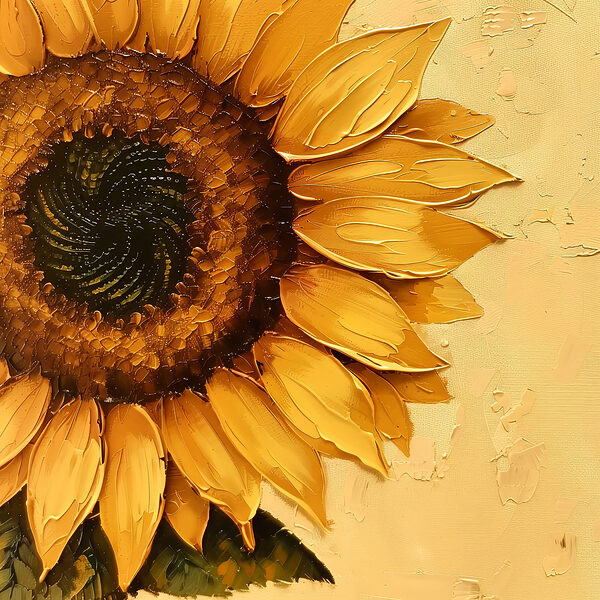 Gemälde einer Sonnenblume Gemälde einer Sonnenblume