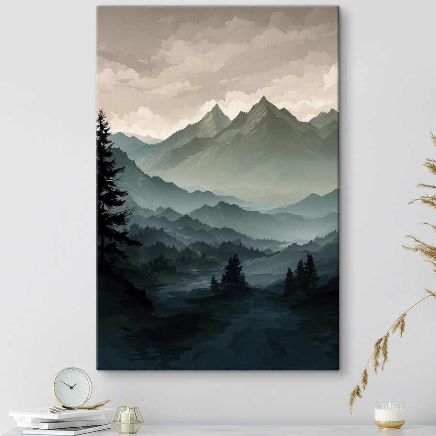 Landschaft mit Bergen und Bäumen