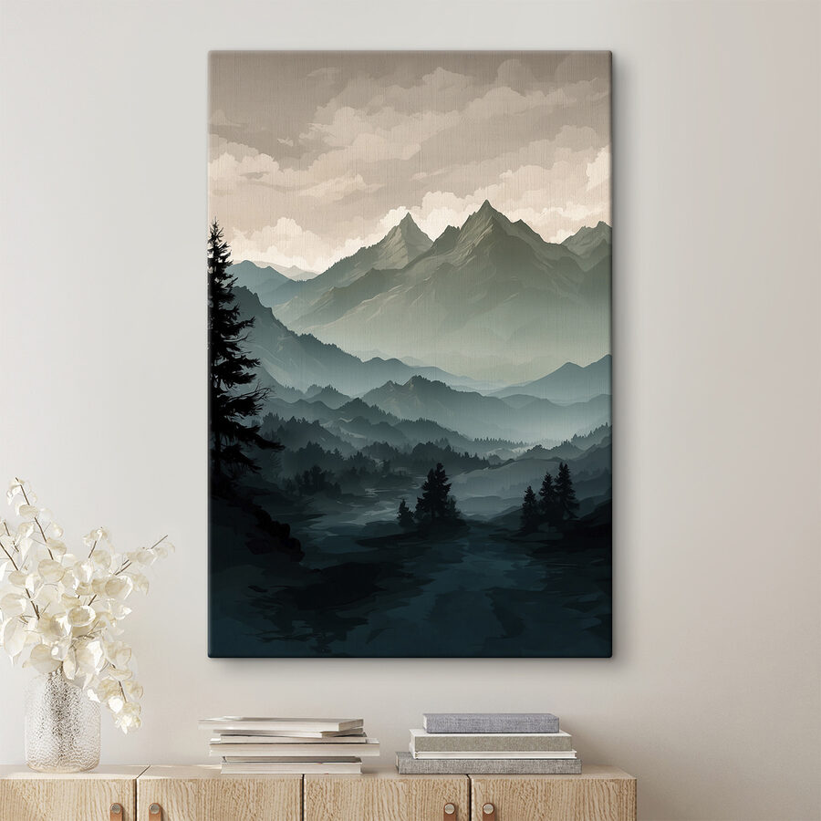 Landschaft mit Bergen und Bäumen