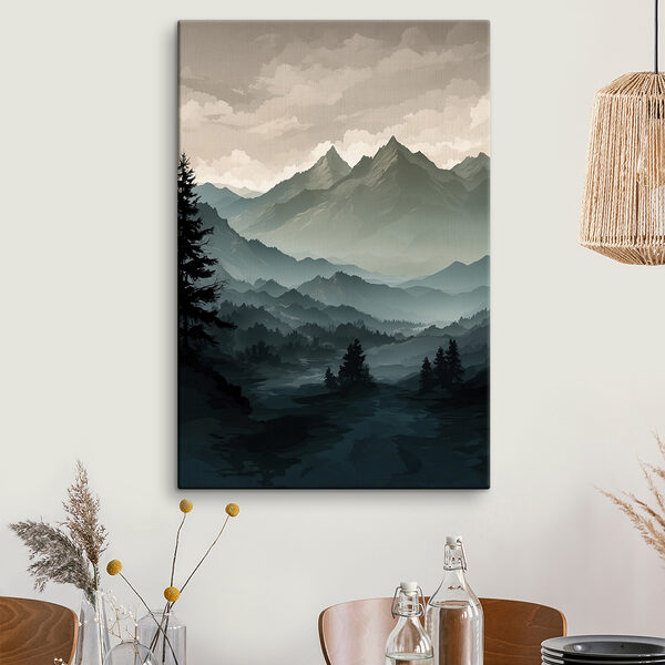 Landschaft mit Bergen und Bäumen Landschaft mit Bergen und Bäumen
