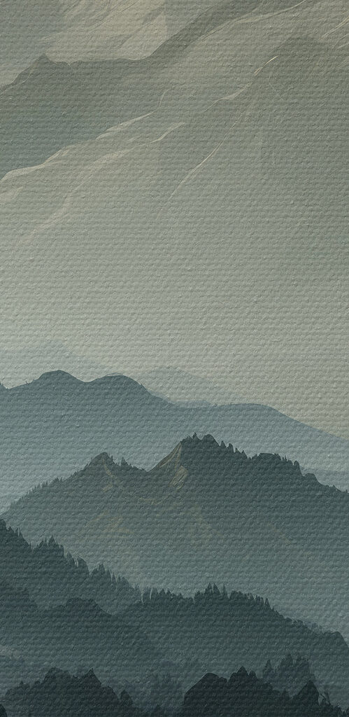 Landscape of mountains and trees