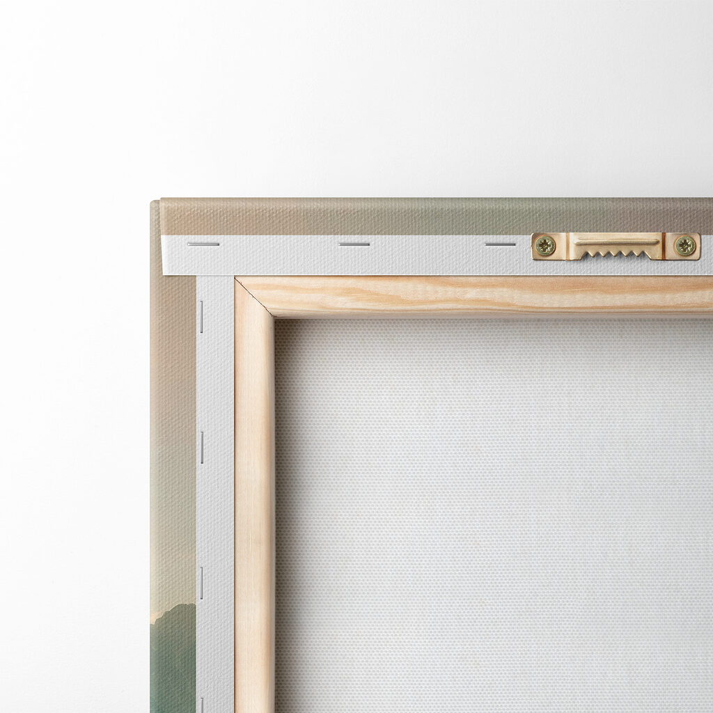 Mountain range with trees and clouds