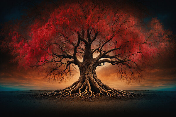 Baum mit roten Blättern Baum mit roten Blättern