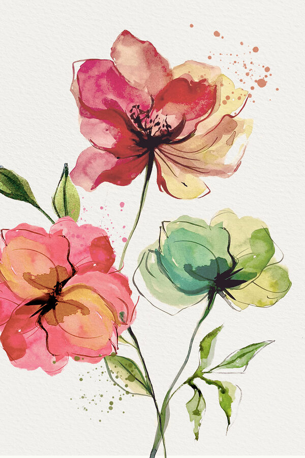 Aquarellmalerei von Blumen Aquarellmalerei von Blumen