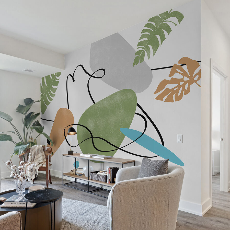 Bunte Kunst mit Blättern