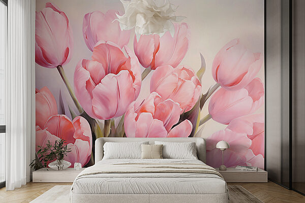 Nahaufnahme von rosa Tulpen Nahaufnahme von rosa Tulpen