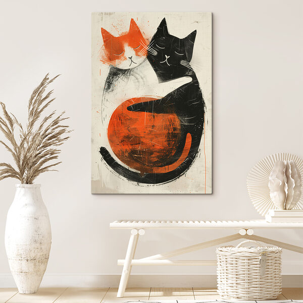 Zwei Katzen, die sich gegenseitig umarmen Zwei Katzen, die sich gegenseitig umarmen