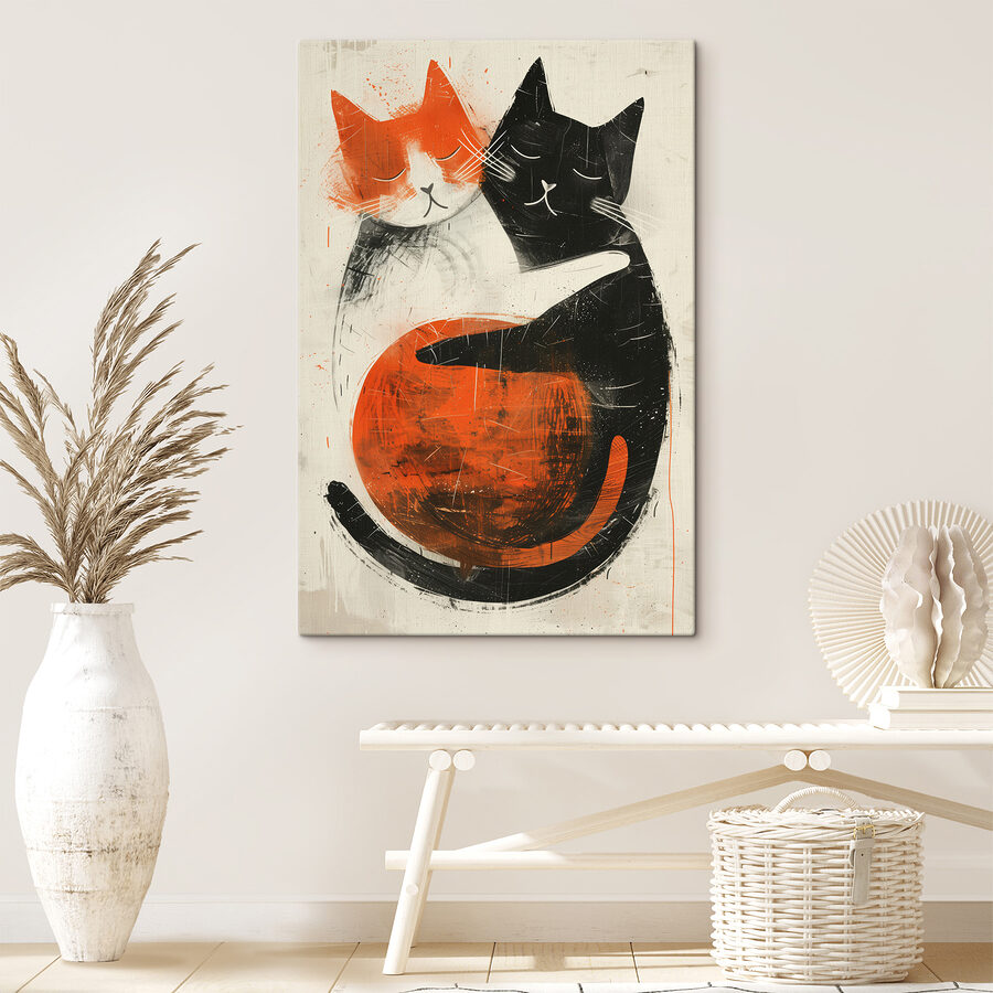 Zwei Katzen, die sich gegenseitig umarmen Zwei Katzen, die sich gegenseitig umarmen
