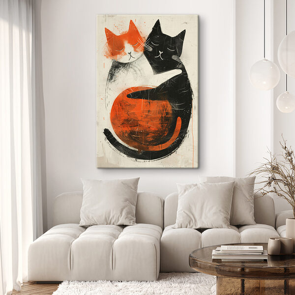 Zwei Katzen, die sich gegenseitig umarmen Zwei Katzen, die sich gegenseitig umarmen