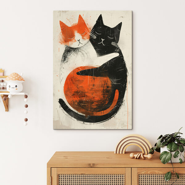 Zwei Katzen, die sich gegenseitig umarmen Zwei Katzen, die sich gegenseitig umarmen