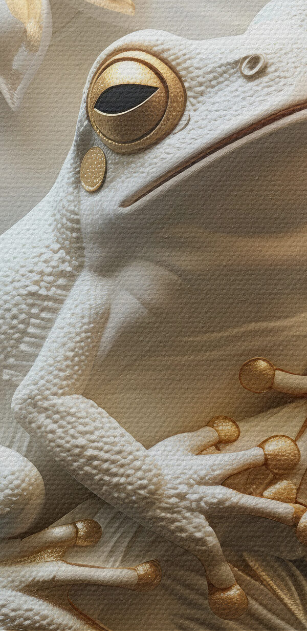 Frosch, der sich inmitten kunstvoller Blumen ausruht. Frosch, der sich inmitten kunstvoller Blumen ausruht.