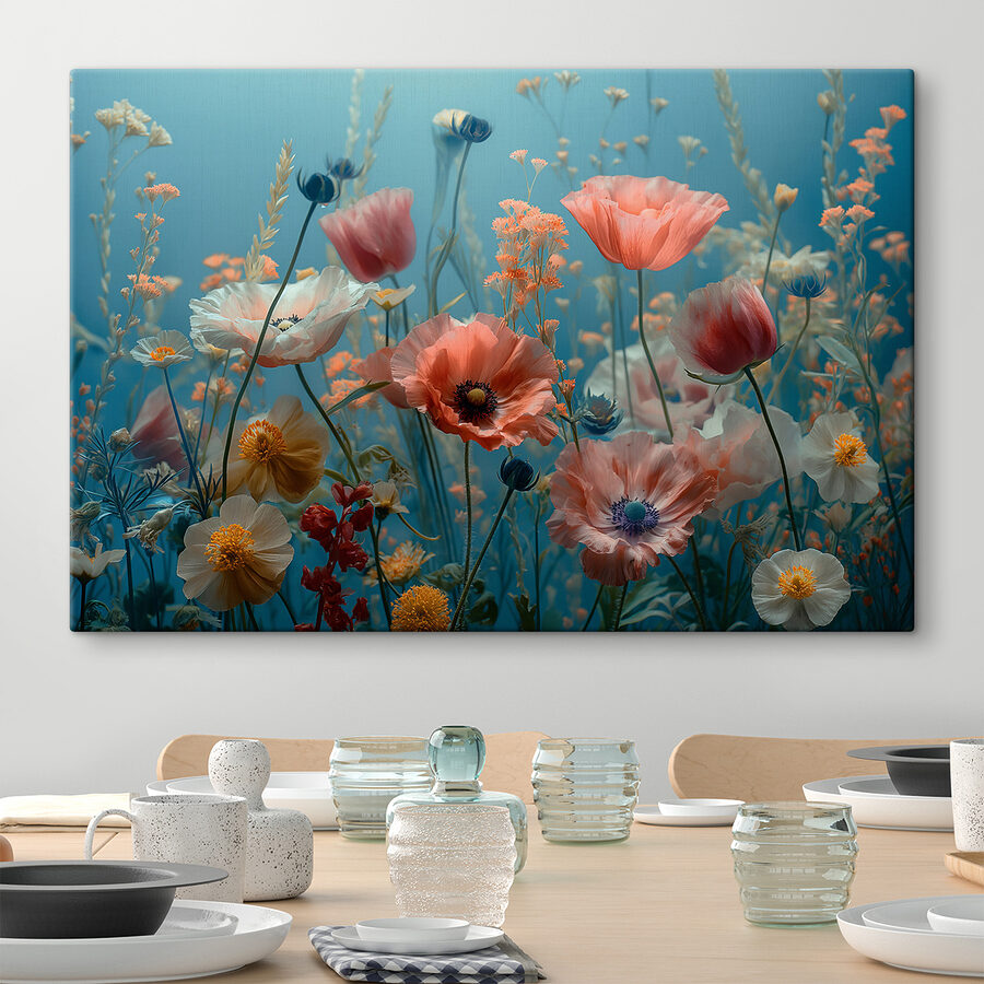 Gruppe von Blumen auf einem Feld