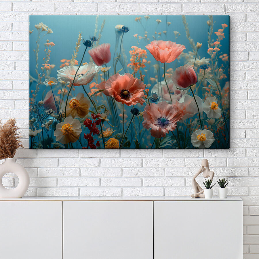 Gruppe von Blumen auf einem Feld