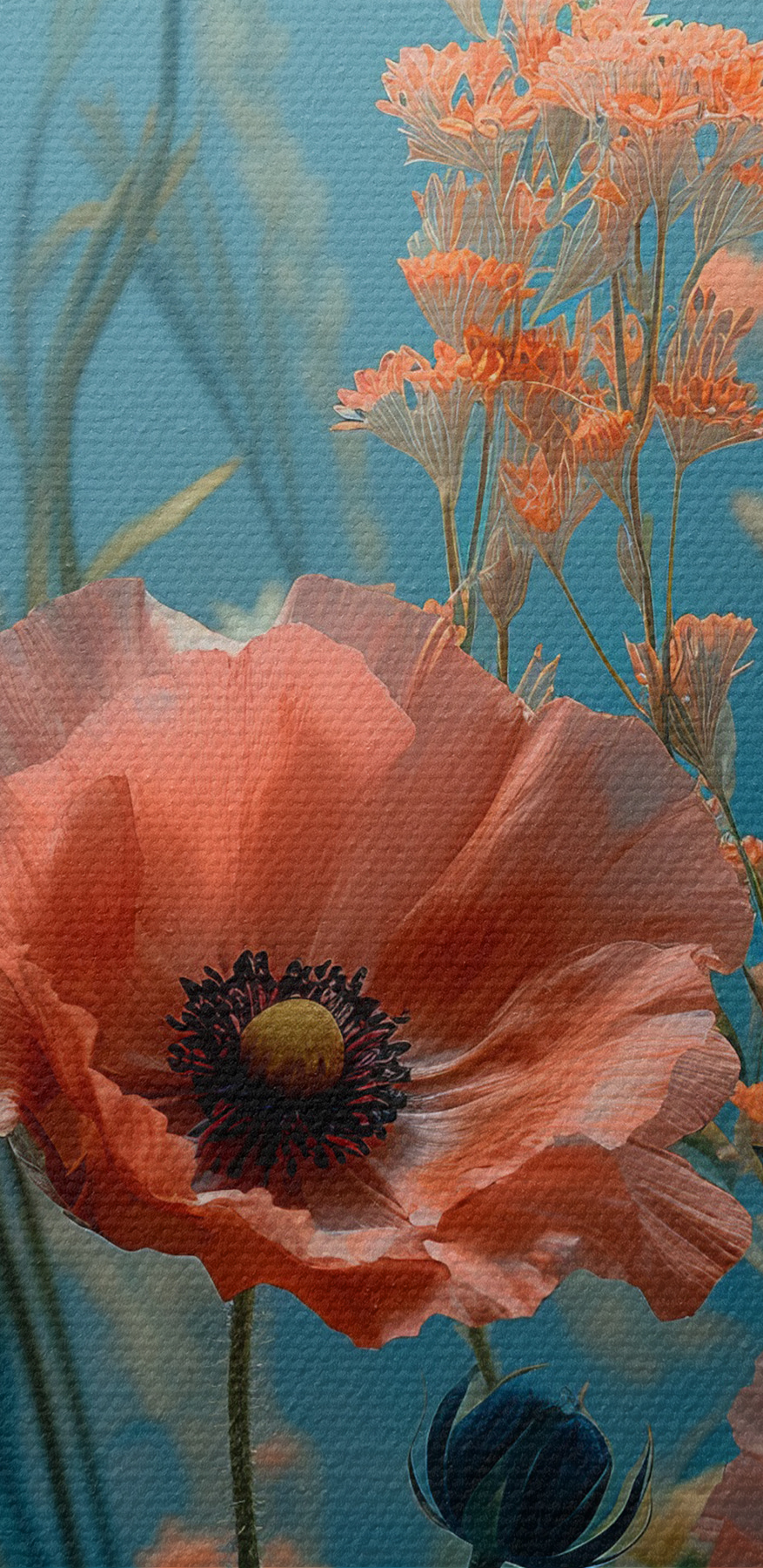 Gruppe von Blumen auf einem Feld