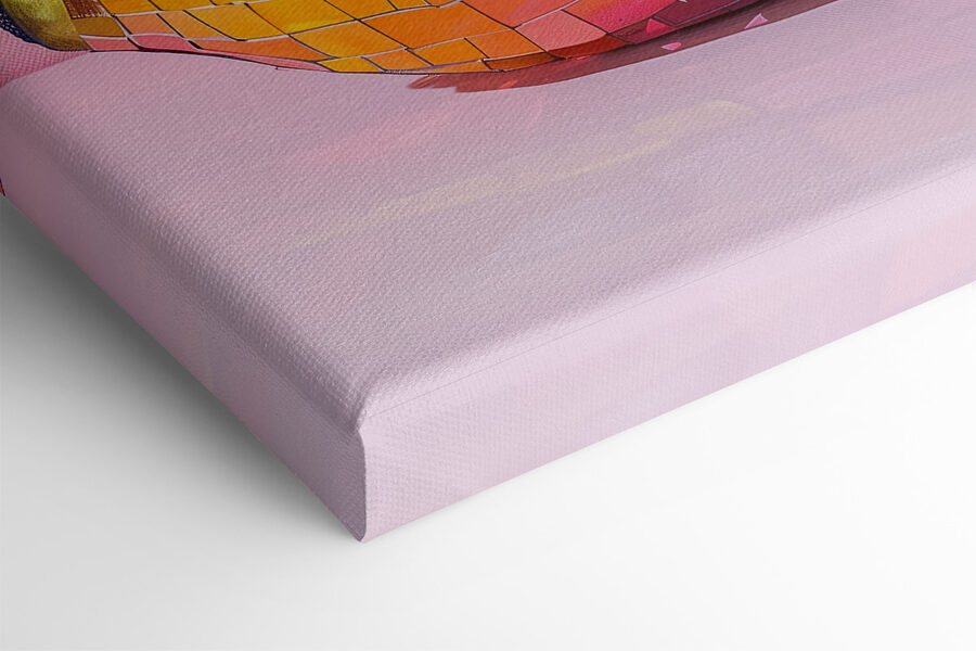 Bunte Spiegel Banane auf einem rosa Hintergrund