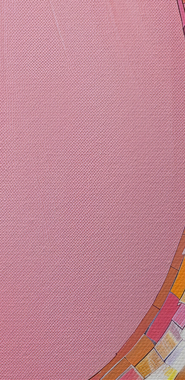 Bunte Spiegel Banane auf einem rosa Hintergrund Bunte Spiegel Banane auf einem rosa Hintergrund