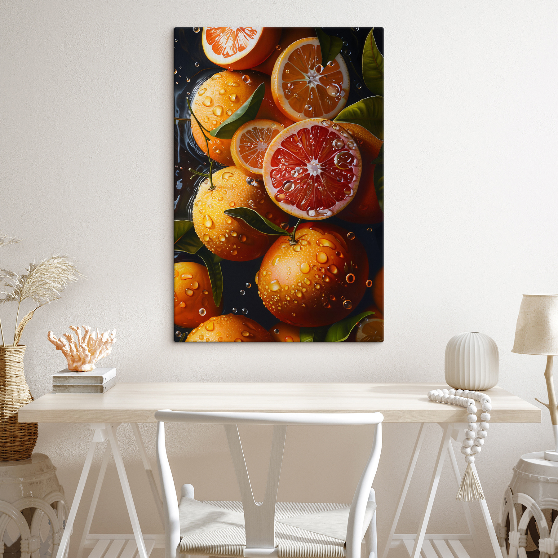 Group of oranges with water drops on them Group of oranges with water drops on them