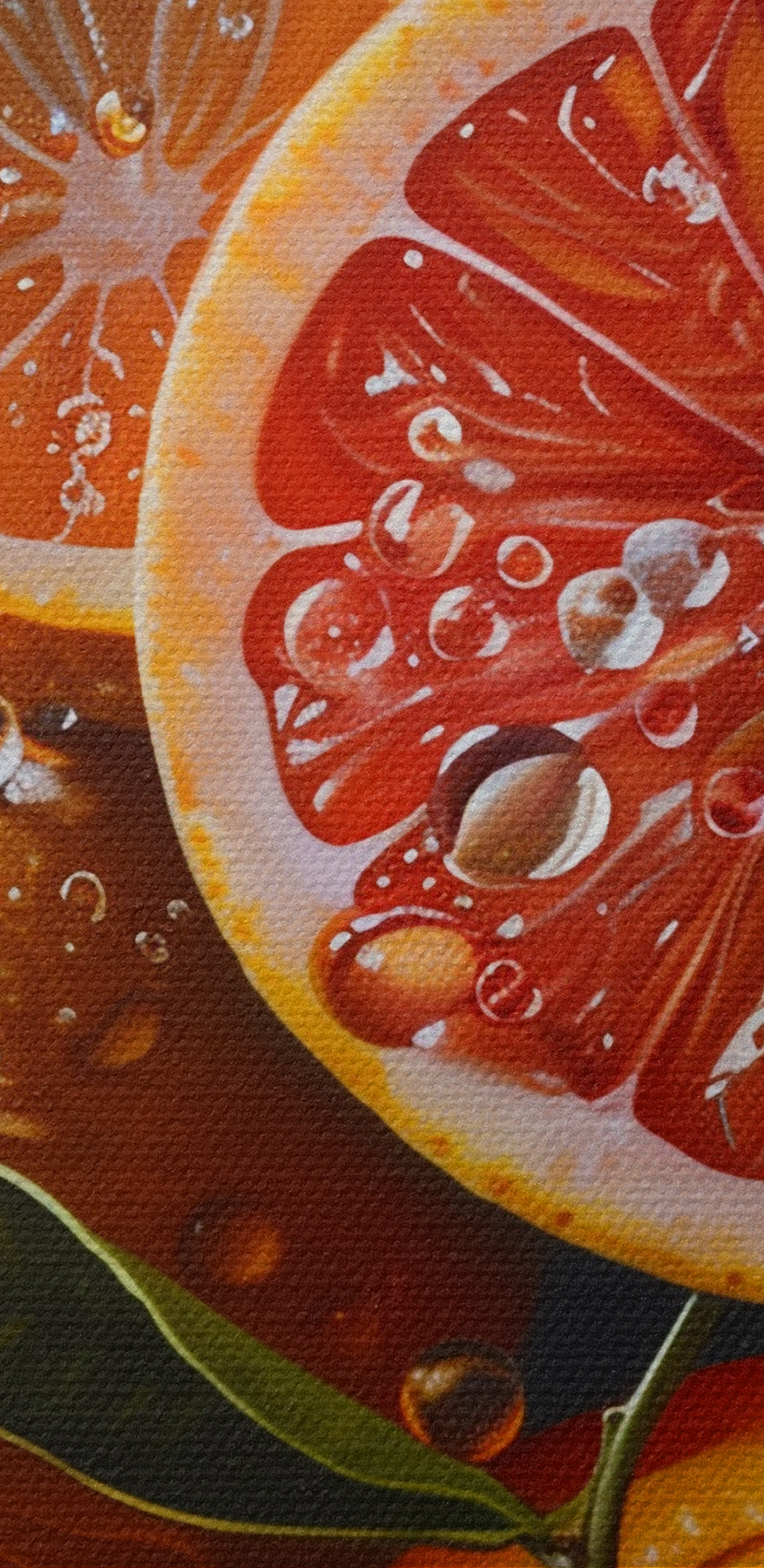 Gruppe von Orangen mit Wassertropfen auf ihnen
