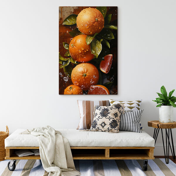 Gruppe von Orangen mit Blättern und Scheiben von Orangen Gruppe von Orangen mit Blättern und Scheiben von Orangen