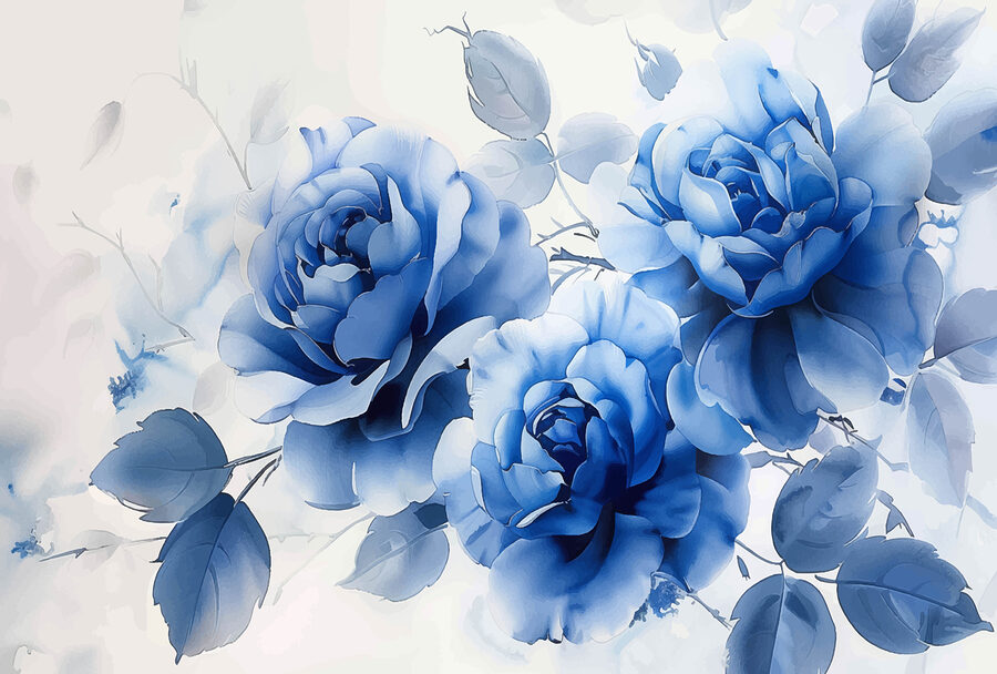Gruppe von blauen Blumen