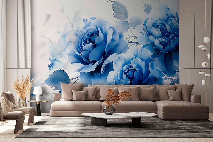 Gruppe von blauen Blumen