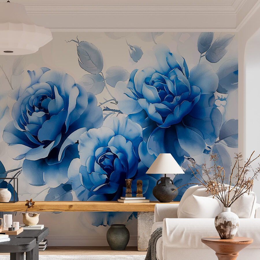 Gruppe von blauen Blumen