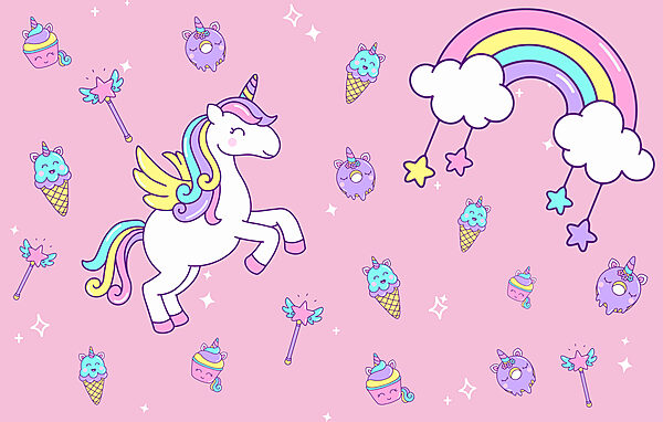 Einhorn und Eiscreme und Eiscreme Einhorn und Eiscreme und Eiscreme