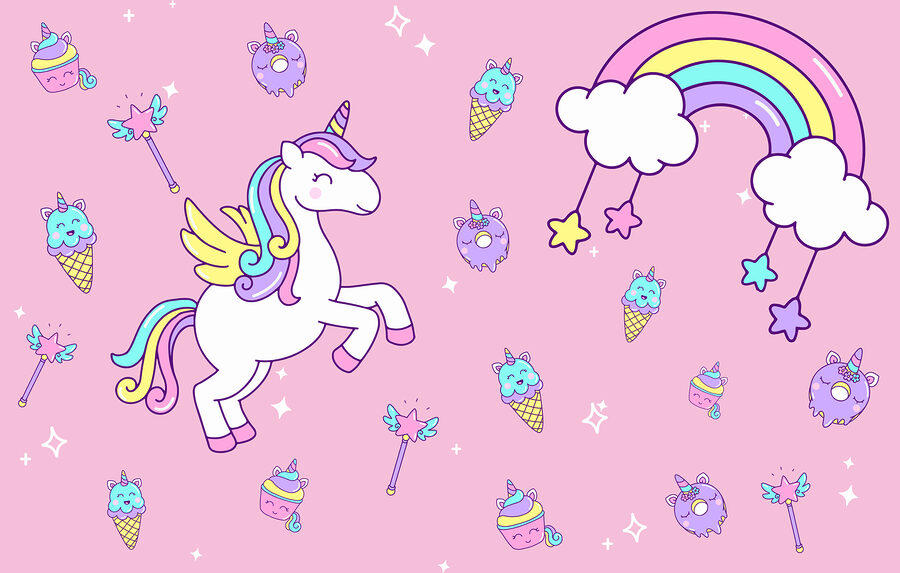 Einhorn und Eiscreme und Eiscreme
