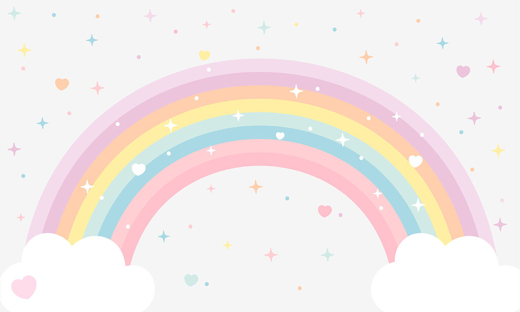 Rainbow with clouds and stars Rainbow with clouds and stars