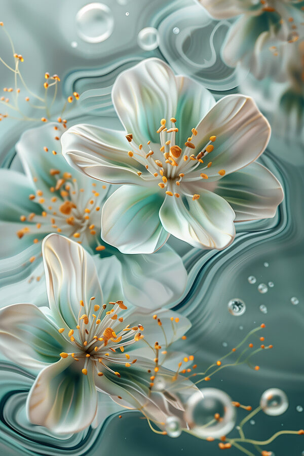 Delicate blooms in tranquil waters Delicate blooms in tranquil waters