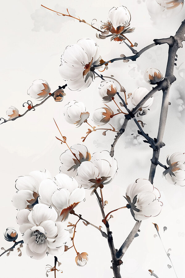 Nahaufnahme von Blumen auf einem Zweig Nahaufnahme von Blumen auf einem Zweig