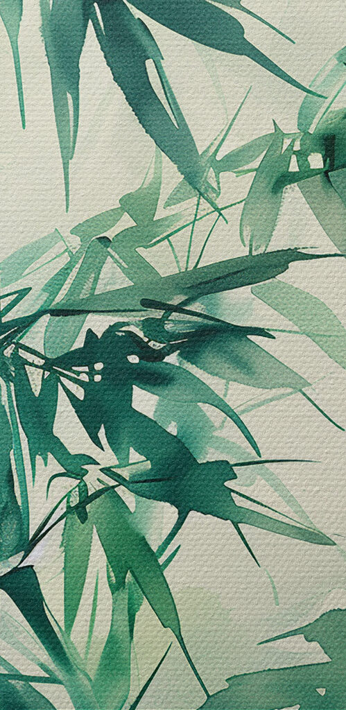 Serene bamboo leaves in gentle hues Serene bamboo leaves in gentle hues