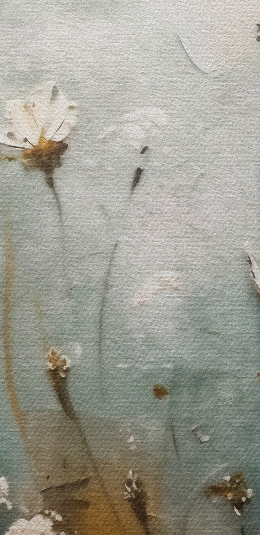 Gemälde mit Blumen an einer Wand