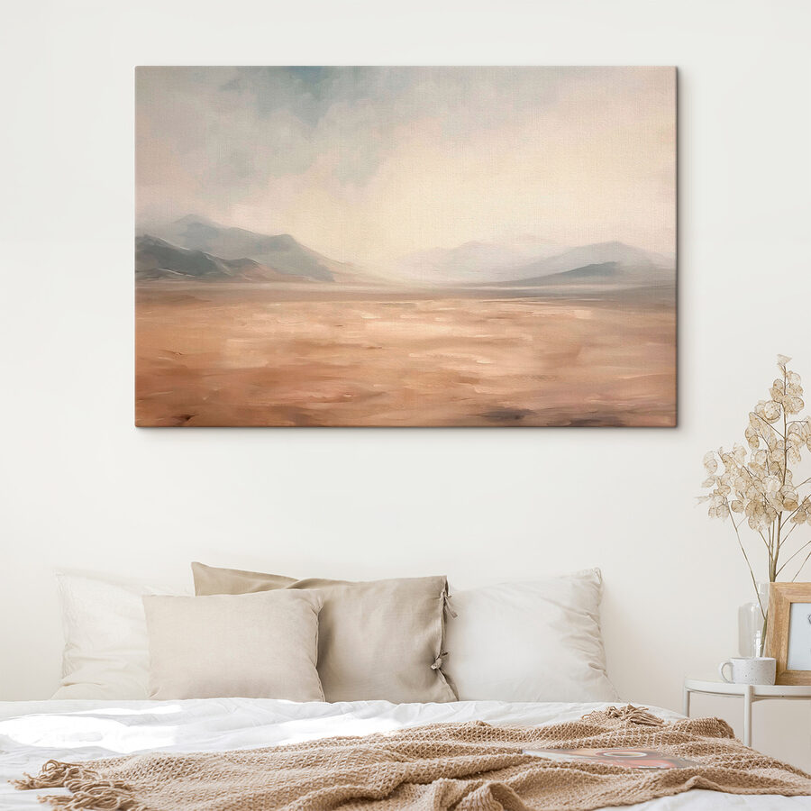 Landschaft mit Bergen und Nebel