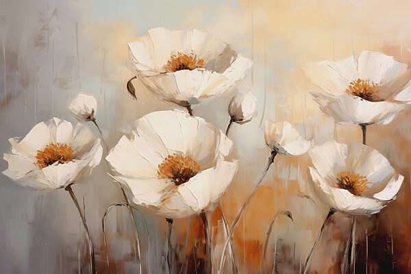 Painting of white flowers Painting of white flowers