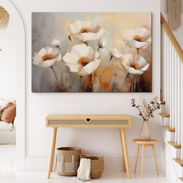 Painting of white flowers Painting of white flowers