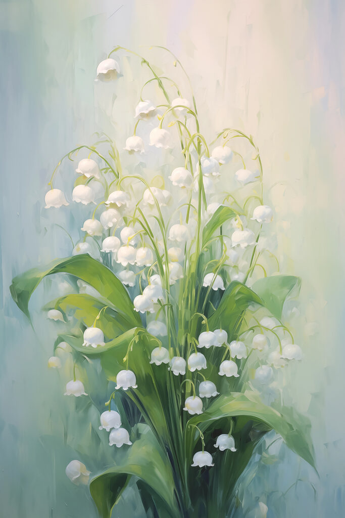 Painting of a bunch of white flowers Painting of a bunch of white flowers