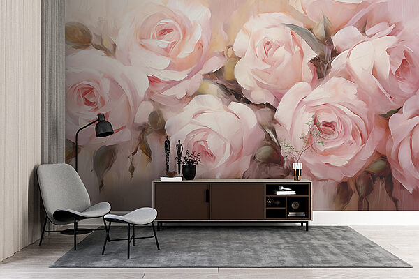 Gemälde von rosa Rosen Gemälde von rosa Rosen