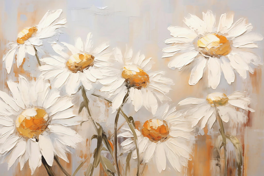 Malerei von weißen Blumen Malerei von weißen Blumen